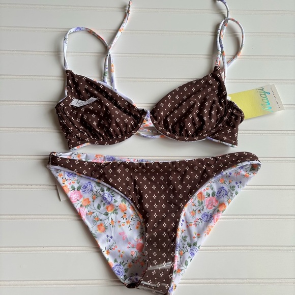 Maaji | Women's Bright Colorful Reversible Underwire Bikini Set Size Large NWT - Picture 2 of 8